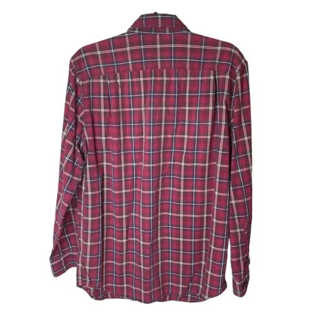 Carhartt Red Black‎ Plaid Long Sleeve Button Up 100% Cotton Men’s Size Medium